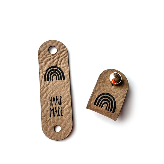 Labels 15 x 50 mm rounded, with rivet, rainbow