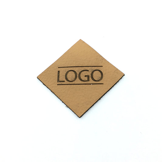 Label diamond 40 x 40 mm with logo