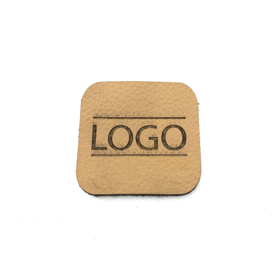 Label square rounded 40 x 40 mm with logo