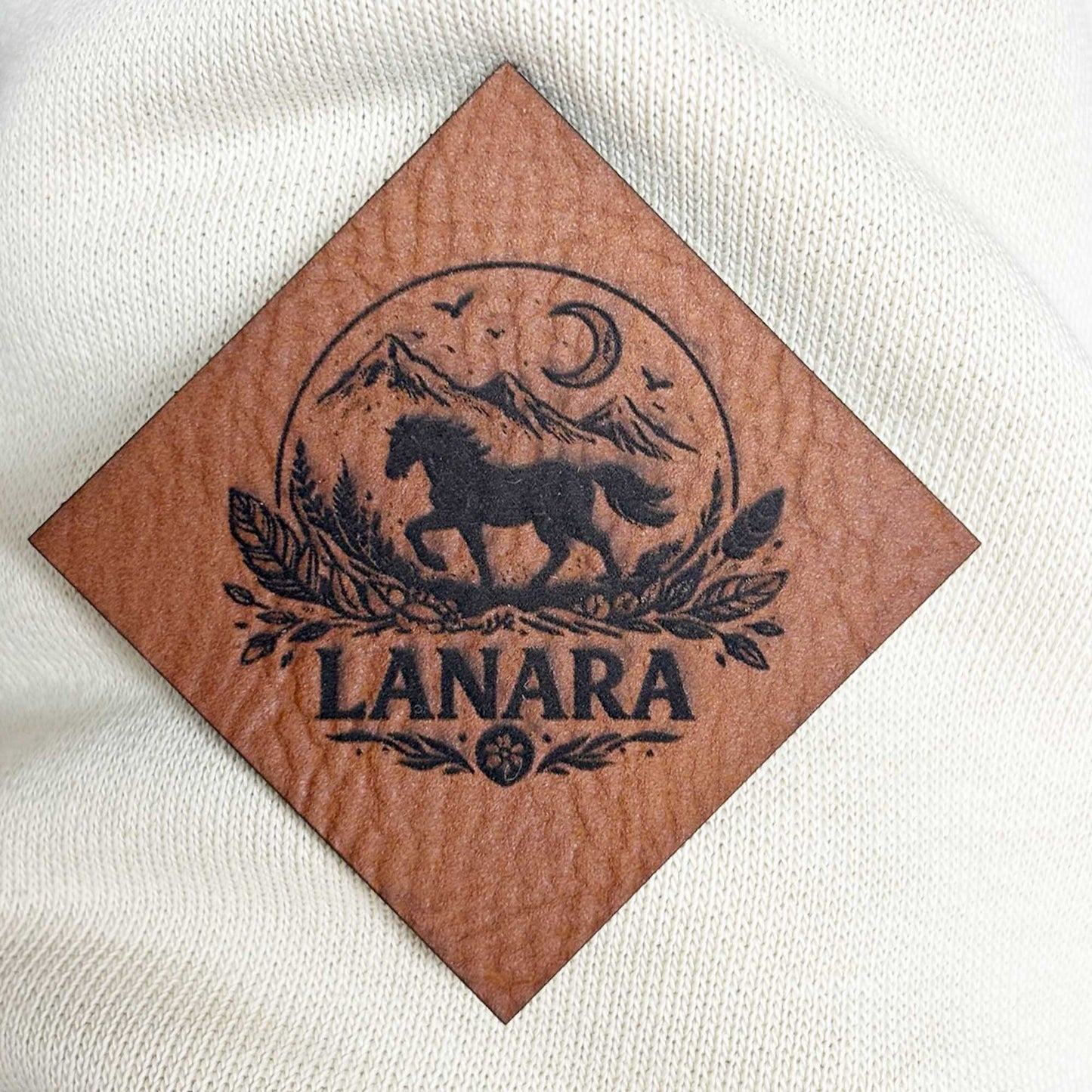 Label Raute 40 x 40 mm mit Logo