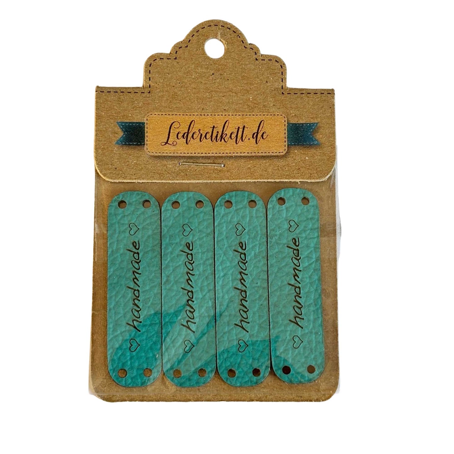 Label Handmade, Leder türkis 4 St.