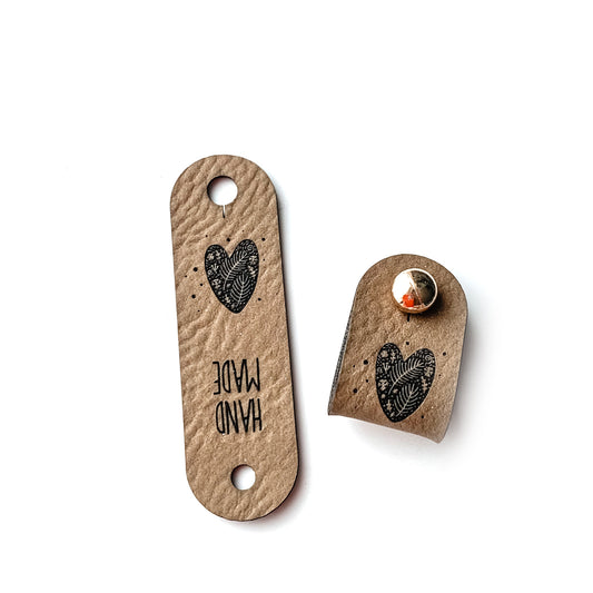 Labels 15 x 50 mm abgerundet, mit Niete, Herz 2