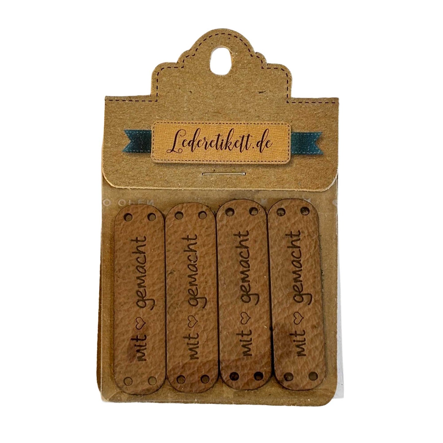 Label mit Liebe gemacht, Leder braun 4 St.