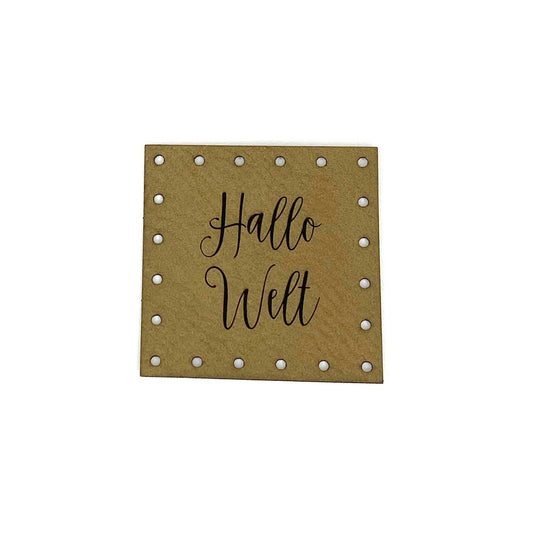 Label 40 x 40 mm "Hello World"