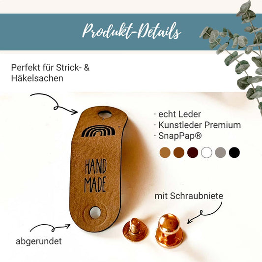 Labels 15 x 50 mm abgerundet, mit Niete, Herz