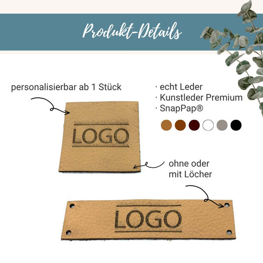 Label rectangular 50 x 35 mm with logo