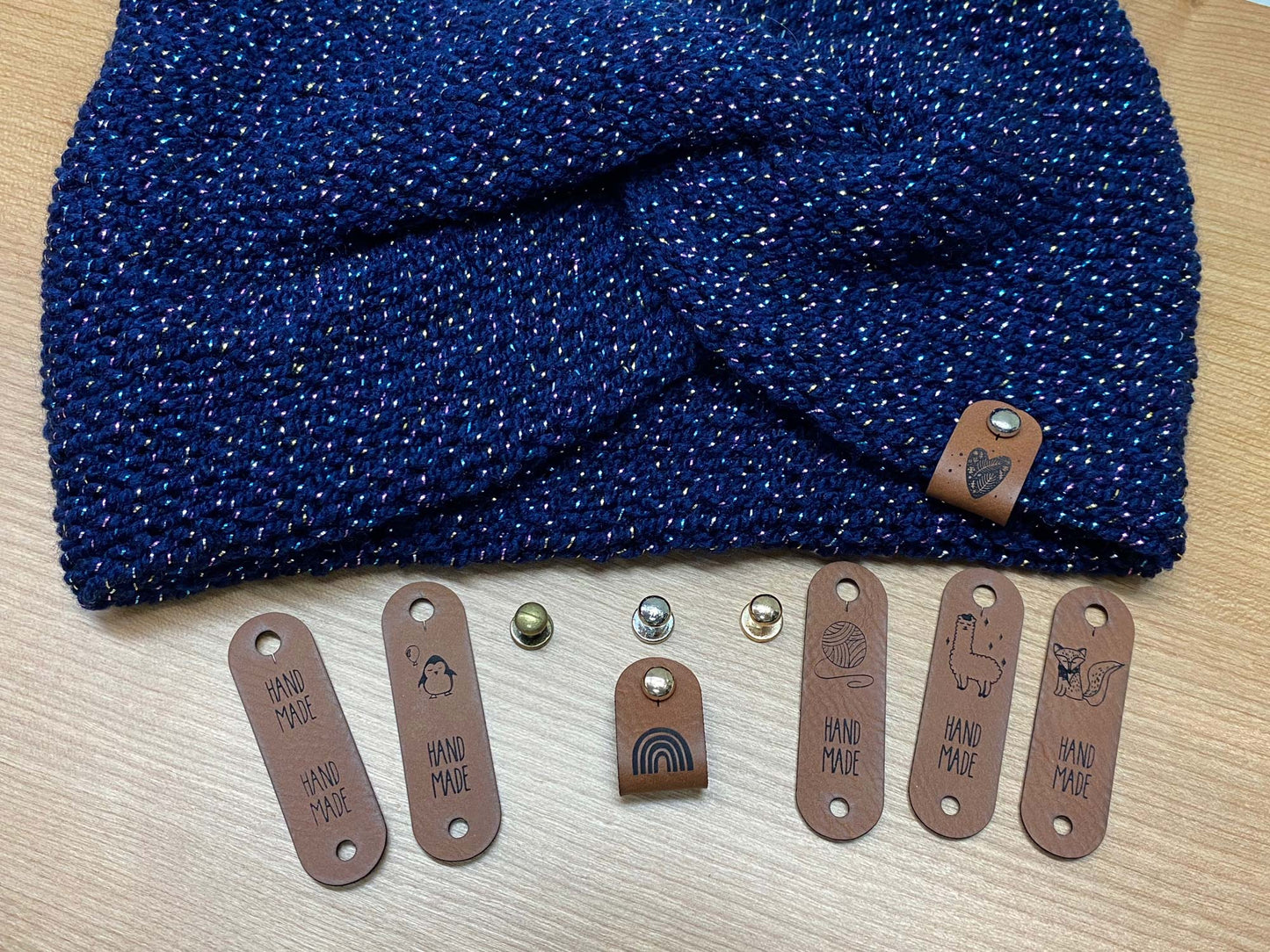Labels 15 x 50 mm rounded, with rivet, Lama