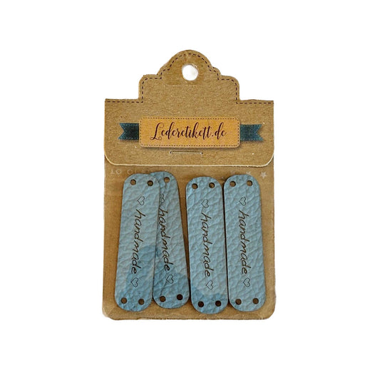 Label Handmade, Leder hellblau 4 St.