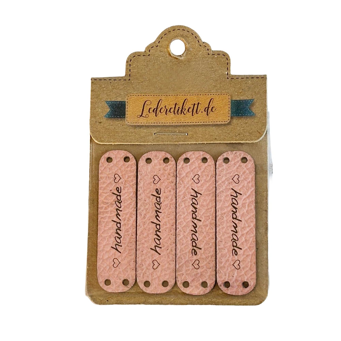 Label Handmade, Leder rosa 4 St.