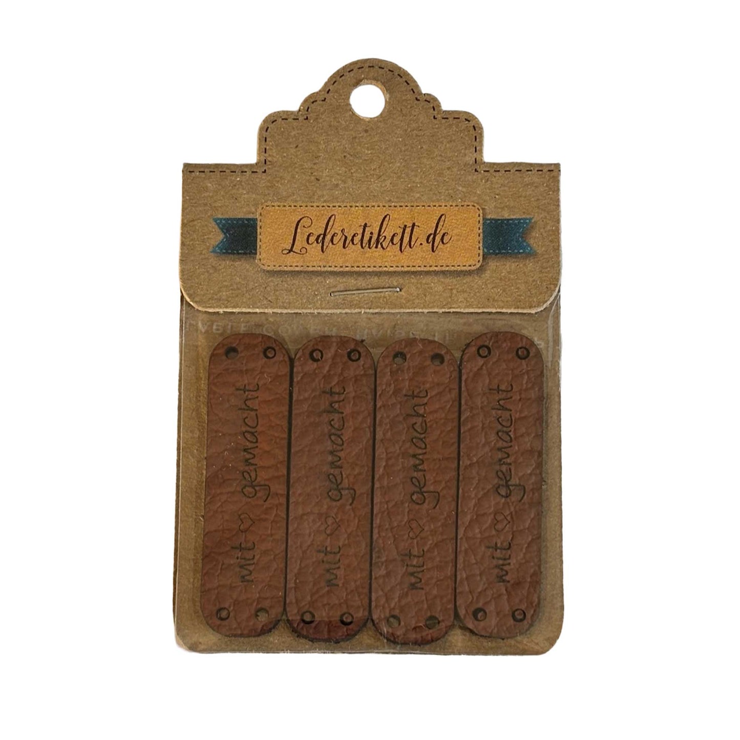 Label mit Liebe gemacht, Leder mittelbraun 4 St.