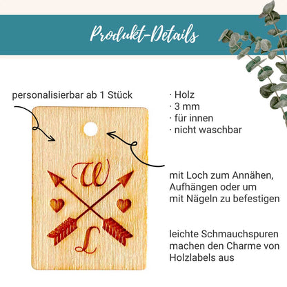 Holz Hangtag 25 x 43 mm eigenes Design