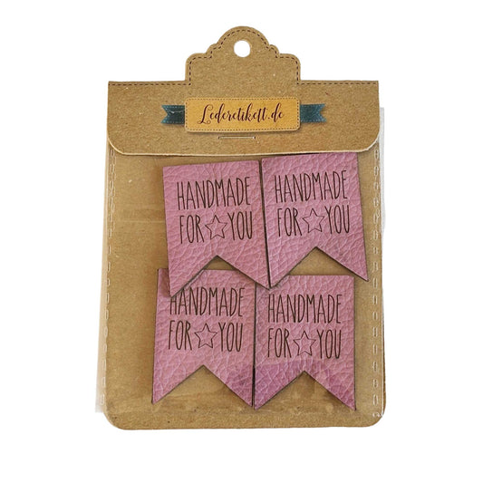 Label  Wimpel Handmade for you, Leder lila 4 St.